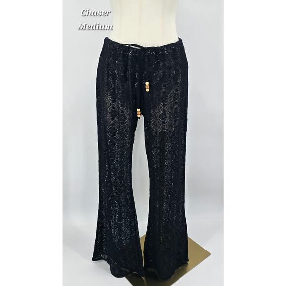 Chaser Boho Black Crochet Lace Beach Pants – Size M - Picture 1 of 5